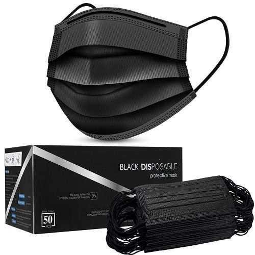 Face Masks Black Face Masks 50 Pack Buy 1 Get 1 Free was sold for